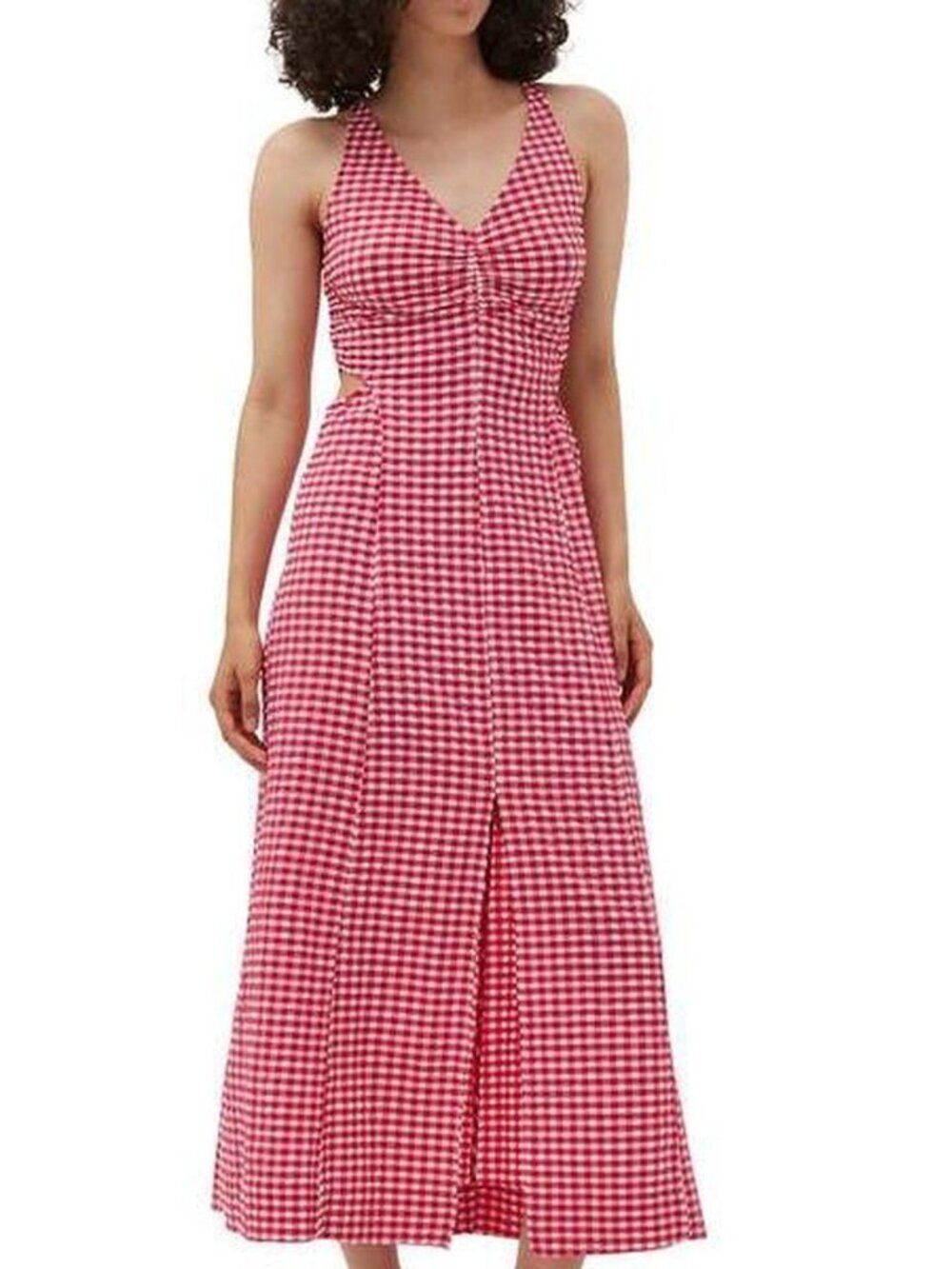 Ganni medium pink Gingham maxi dress